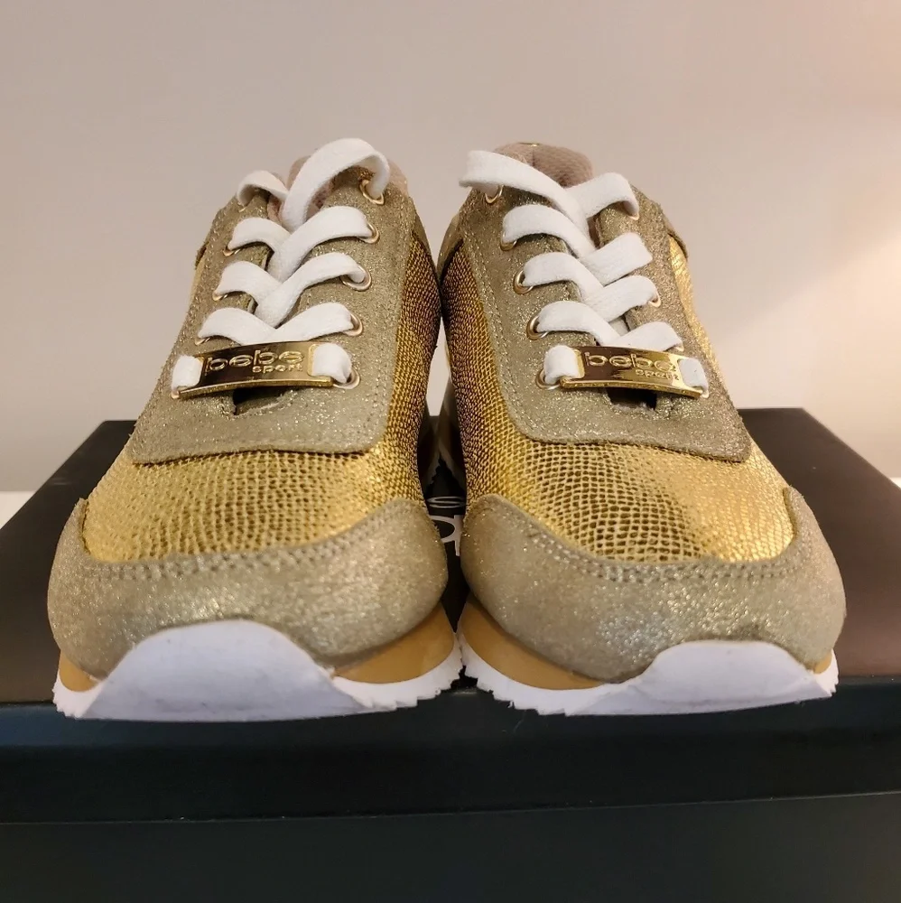 Bebe gold sneakers